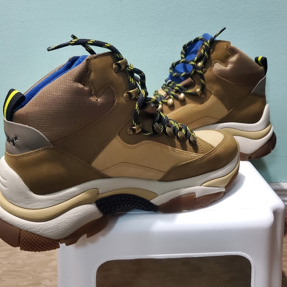NIB ASH Alfa Alfa Mid-Top Suede Leather Platform Tan Hiking Sneakers Boots sz 41 - Picture 8 of 13